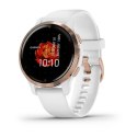 Zegarek Garmin Venu 2S (40 mm) Rose Gold Stainless Steel Bezel / White Case / Silicone Band