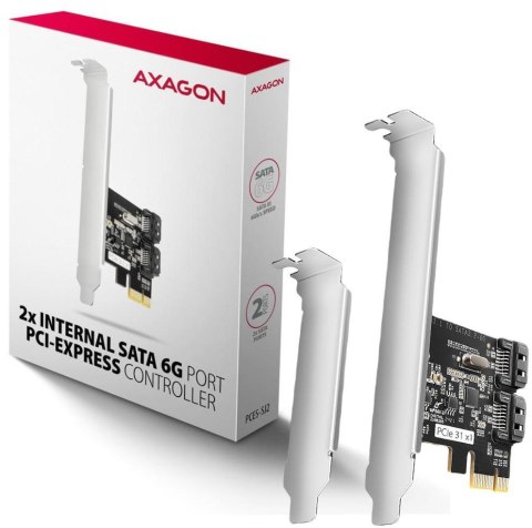 Kontroler Axagon PCES-SJ2 PCIe 2x wewnętrzny port SATA Kontroler Axagon PCES-SJ2 PCIe 2x wewnętrzny port SATA