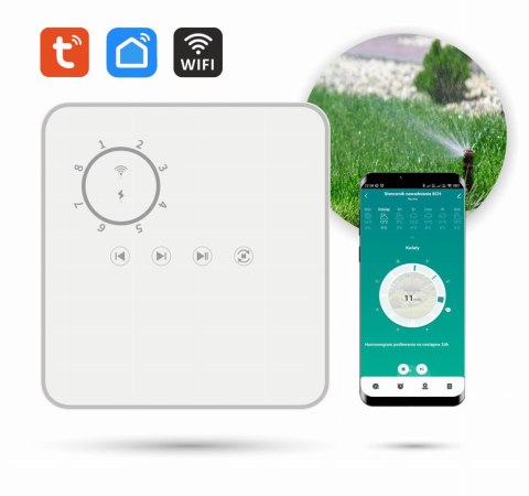 Zestaw do nawadniania WiFi Tuya 8 stref z zasilaczem Zestaw do nawadniania WiFi Tuya 8 stref z zasilaczem