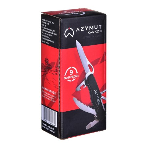 Scyzoryk AZYMUT Karkon - 9 narzędzi + kabura, 113 mm czarny (HK20018) Scyzoryk AZYMUT Karkon - 9 narzędzi + kabura, 113 mm czarny (HK20018)