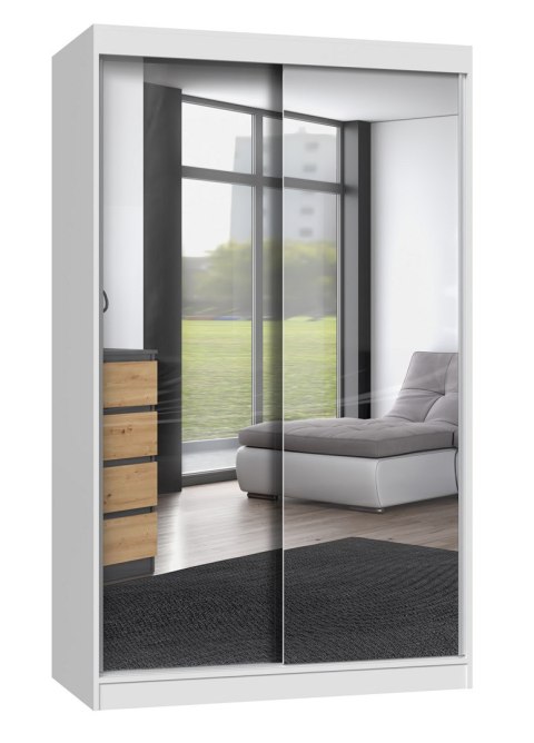 Szafa z drzwiami przesuwnymi z 2 lustrami IGA 120x61xH200 biel Szafa z drzwiami przesuwnymi z 2 lustrami IGA 120x61xH200 biel