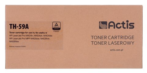 Actis TH-59A Toner (zamiennik HP CF259A; Supreme; 3000 stron; czarny) z chipem monitorującym poziom tonera. Zalecamy wyłączenie Actis TH-59A Toner (zamiennik HP CF259A; Supreme; 3000 stron; czarny) z chipem monitorującym poziom tonera. Zalecamy wyłączenie