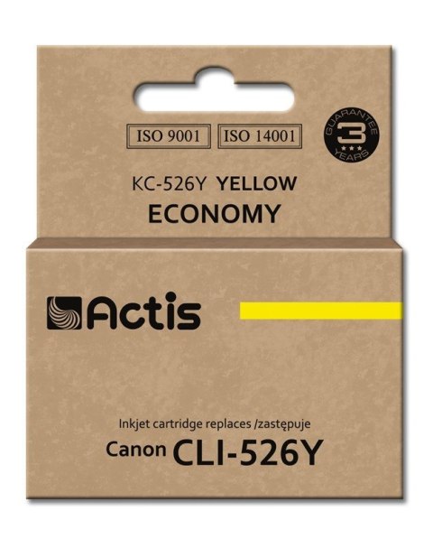 Actis KC-526Y Tusz (zamiennik Canon CLI-526Y; Standard; 10 ml; żółty) Actis KC-526Y Tusz (zamiennik Canon CLI-526Y; Standard; 10 ml; żółty)