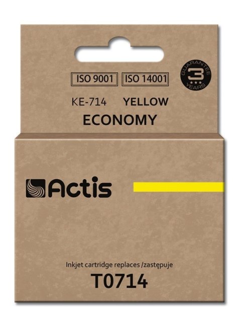 Actis KE-714 Tusz (zamiennik Epson T0714, T0894, T1004; Standard; 13.5 ml; żółty) Actis KE-714 Tusz (zamiennik Epson T0714, T0894, T1004; Standard; 13.5 ml; żółty)
