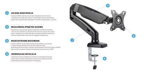 MONTIS UCHWYT DO MONITORA MT014 ELBRUS / CZARNY MONTIS UCHWYT DO MONITORA MT014 ELBRUS / CZARNY