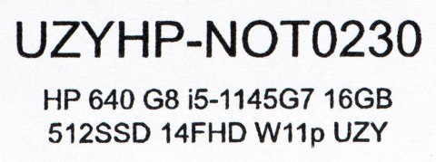 HP ProBook 640 G8 i5-1145G7 16GB 512GB SSD 14" FHD Win11pro + zasilacz UŻYWANY HP ProBook 640 G8 i5-1145G7 16GB 512GB SSD 14" FHD Win11pro + zasilacz UŻYWANY