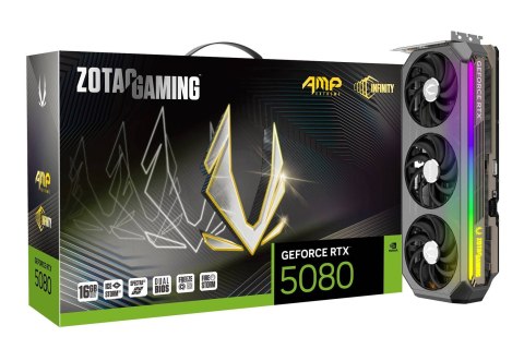 Karta graficzna ZOTAC GAMING GeForce RTX 5080 16GB AMP Extreme INFINITY Karta graficzna ZOTAC GAMING GeForce RTX 5080 16GB AMP Extreme INFINITY