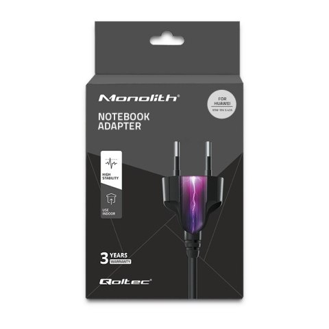 QOLTEC ZASILACZ DO HUAWEI 65W | 19V | 3.42A | 4.0*1.7 | +KABEL ZASILAJĄCY QOLTEC ZASILACZ DO HUAWEI 65W | 19V | 3.42A | 4.0*1.7 | +KABEL ZASILAJĄCY