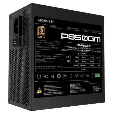 Zasilacz Gigabyte P850GM 850W 80+ Gold Zasilacz Gigabyte P850GM 850W 80+ Gold