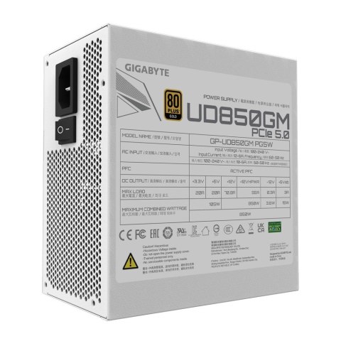 Zasilacz Gigabyte UD850GM PG5W 850W 80+ Gold White Zasilacz Gigabyte UD850GM PG5W 850W 80+ Gold White