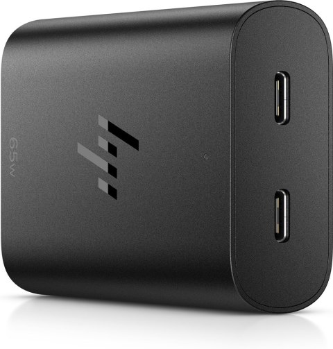 Zasilacz sieciowy HP 65W GaN Laptop Charger 2xUSB-C czarny 600Q7AA Zasilacz sieciowy HP 65W GaN Laptop Charger 2xUSB-C czarny 600Q7AA