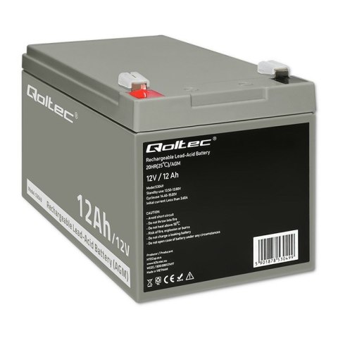 QOLTEC AKUMULATOR AGM | 12V | 12AH QOLTEC AKUMULATOR AGM | 12V | 12AH