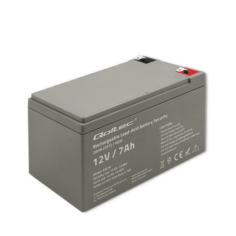 QOLTEC AKUMULATOR AGM 12V | 7AH | MAX. 105A | SECURITY QOLTEC AKUMULATOR AGM 12V | 7AH | MAX. 105A | SECURITY