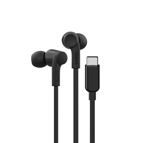 BELKIN SŁUCHAWKI PRZEWODOWE DOUSZNE USB-C, CZARNE