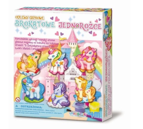 Zestaw kreatywny odlewy gipsowe - brokatowe jednorożce Zestaw kreatywny odlewy gipsowe - brokatowe jednorożce