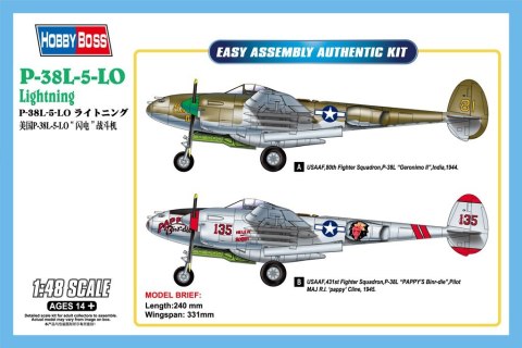 Model plastikowy p-38l-5-l0 lightning amerykański samolot bojowy Model plastikowy p-38l-5-l0 lightning amerykański samolot bojowy