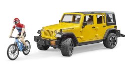 Jeep wrangler rubicon z rowerem i figurką