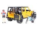 Jeep wrangler rubicon z rowerem i figurką