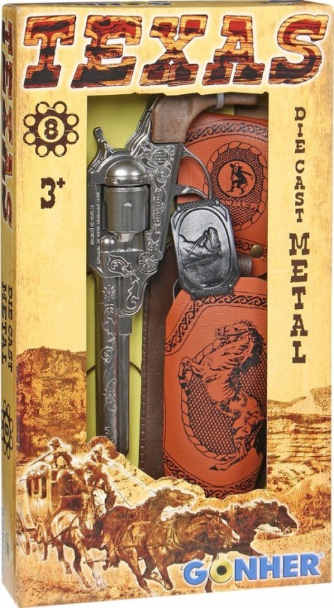 Rewolwer kowbojski metalowy z kabura gonher Rewolwer kowbojski metalowy z kabura gonher