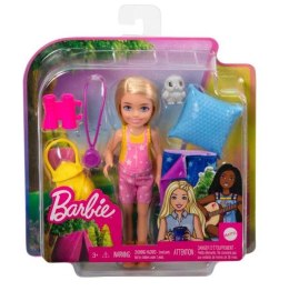 Zestaw barbie kemping chelsea lalka + śpiwór