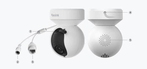 Kamera IP Reolink E Series E540 PTZ 5MP Wi-Fi LED biała Kamera IP Reolink E Series E540 PTZ 5MP Wi-Fi LED biała