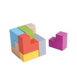 Gra układanka kostka drewniana 3d w puszce
