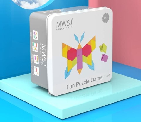 Gra układanka motyl tangram w puszce Gra układanka motyl tangram w puszce