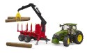 Traktor john deere 7r 350 z przyczepą leśną