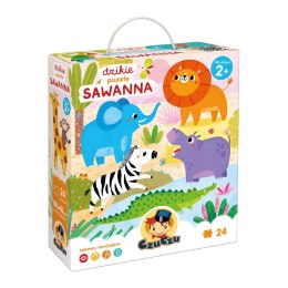 Układanka 24 elementy dzikie puzzle sawanna