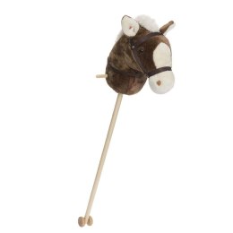 Koń na kiju hobby horse brązowo-biały z dźwiękiem 100cm