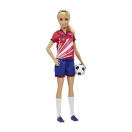 Lalka barbie piłkarka czerwona koszulka