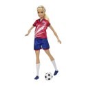 Lalka barbie piłkarka czerwona koszulka