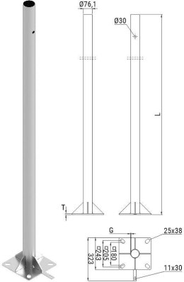 Słup ATS SKAMP2/4 pod montaż kamer CCTV