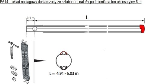 Szlaban FAAC B614 - zestaw z ramieniem "S" 6000mm