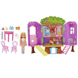 Lalka barbie chelsea domek na drzewie + akcesoria