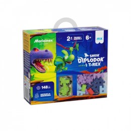 Klocki mini waffle - diplodok i t-rex 148 elementów