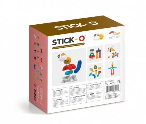 Klocki magnetyczne stick-o zestaw kot i pies 27 elementów Klocki magnetyczne stick-o zestaw kot i pies 27 elementów