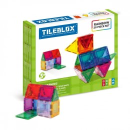 Klocki magnetyczne tileblox zestaw tęczowy 20 elementów