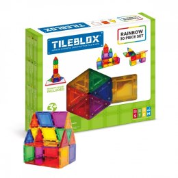 Klocki magnetyczne tileblox zestaw tęczowy z tablicą magnetyczną 30 elementów