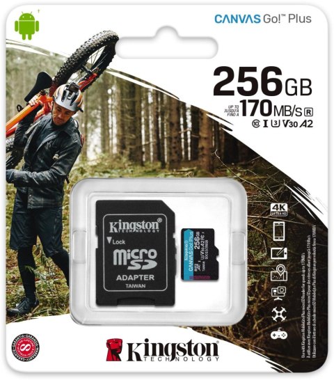 Karta pamięci microSD Kingston Canvas Go Plus microSDXC C10 UHS-I 256GB Karta pamięci microSD Kingston Canvas Go Plus microSDXC C10 UHS-I 256GB