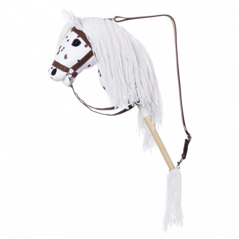 Koń na kiju hobby horse hoppihorse a3 leopard - biały, maść tarantowata Koń na kiju hobby horse hoppihorse a3 leopard - biały, maść tarantowata