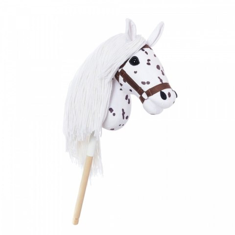 Koń na kiju hobby horse hoppihorse a3 leopard - biały, maść tarantowata Koń na kiju hobby horse hoppihorse a3 leopard - biały, maść tarantowata