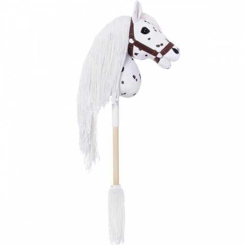 Koń na kiju hobby horse hoppihorse a3 leopard - biały, maść tarantowata Koń na kiju hobby horse hoppihorse a3 leopard - biały, maść tarantowata