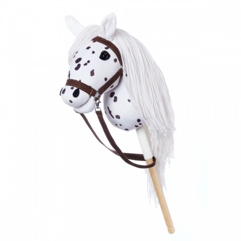 Koń na kiju hobby horse hoppihorse a3 leopard - biały, maść tarantowata Koń na kiju hobby horse hoppihorse a3 leopard - biały, maść tarantowata