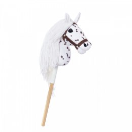 Koń na kiju hobby horse hoppihorse a4 leopard - biały, maść tarantowata
