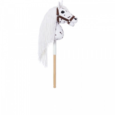 Koń na kiju hobby horse hoppihorse a4 leopard - biały, maść tarantowata Koń na kiju hobby horse hoppihorse a4 leopard - biały, maść tarantowata