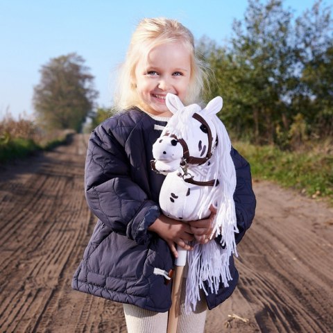 Koń na kiju hobby horse hoppihorse a4 leopard - biały, maść tarantowata Koń na kiju hobby horse hoppihorse a4 leopard - biały, maść tarantowata