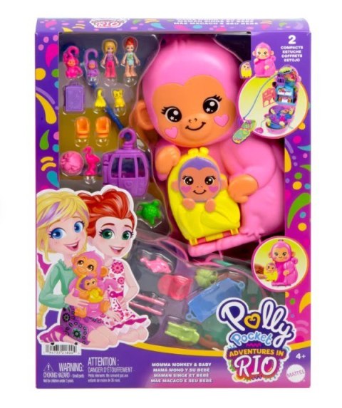 Polly pocket kompaktowa torebka małpka Polly pocket kompaktowa torebka małpka