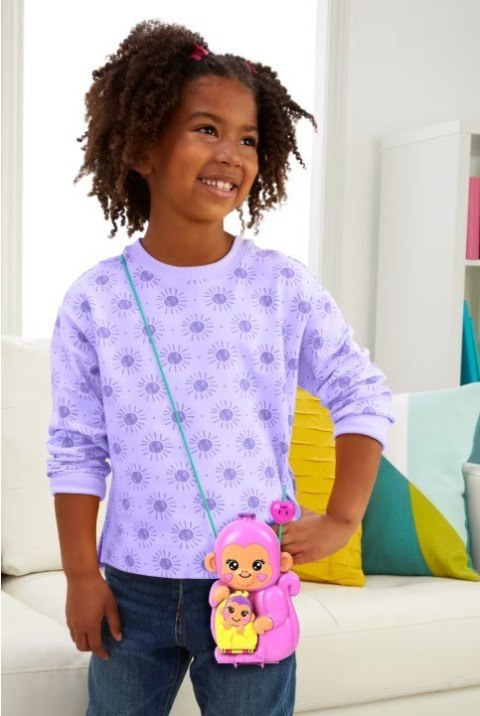 Polly pocket kompaktowa torebka małpka Polly pocket kompaktowa torebka małpka