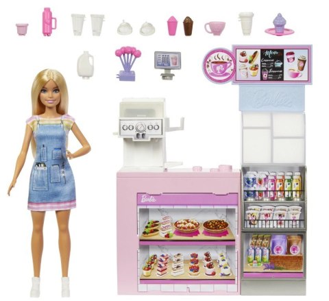 Zestaw z lalką baristką barbie kawiarnia Zestaw z lalką baristką barbie kawiarnia